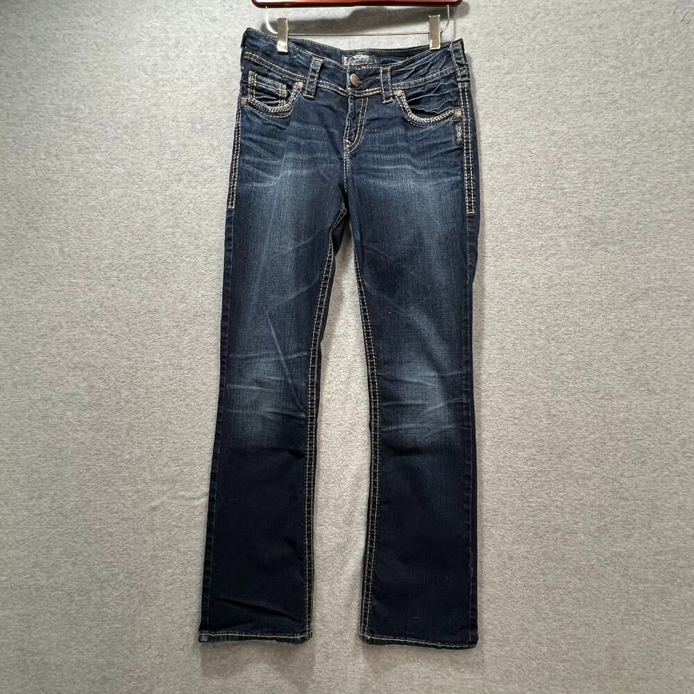 Silver Suki Fluid Mid Slim Boot Jeans Size 28